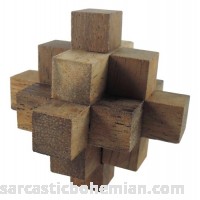 Asian Handmade Wooden Puzzles Game Square Pyramid Brown Tone Color From Thailand  B00CLUSJDW